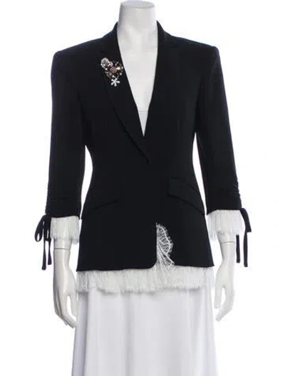 Pre-owned Cinq À Sept Blazer In Black/blue