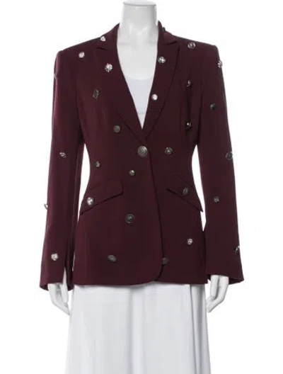 Pre-owned Cinq À Sept Blazer In Burgundy