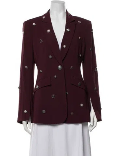 Pre-owned Cinq À Sept Blazer In Burgundy