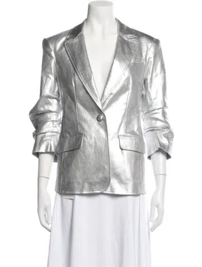 Pre-owned Cinq À Sept Blazer In Metallic/silver