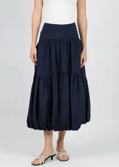 Cinq À Sept Blythe Midi Skirt In Navy In Multi