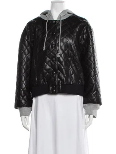 Pre-owned Cinq À Sept Bomber Jacket In Black