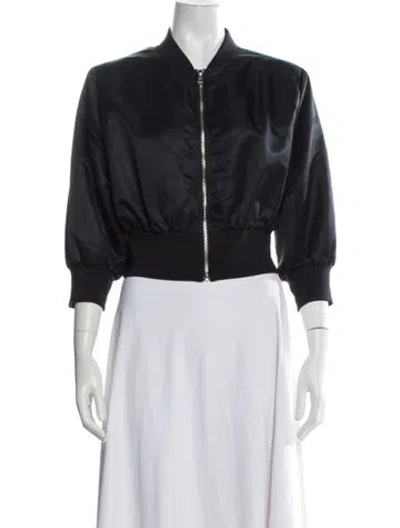 Pre-owned Cinq À Sept Bomber Jacket In Black