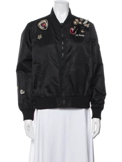 Pre-owned Cinq À Sept Bomber Jacket In Black