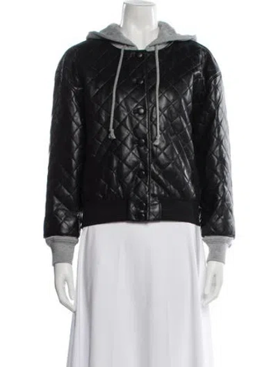 Pre-owned Cinq À Sept Bomber Jacket In Black