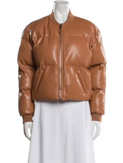 Pre-owned Cinq À Sept Bomber Jacket In Brown