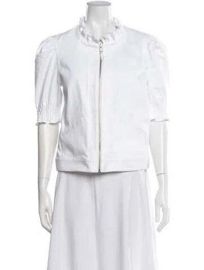 Pre-owned Cinq À Sept Bomber Jacket In White