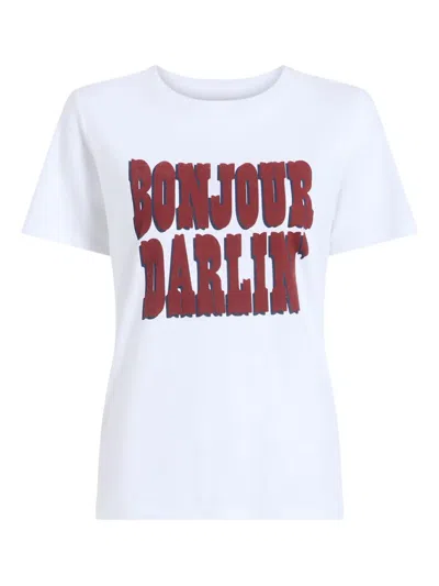 Cinq À Sept Bonjour Darlin' T-shirt In White