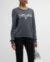 Cinq À Sept Cinq A Sept Bonjour Graphic Crewneck Sweater In Gray