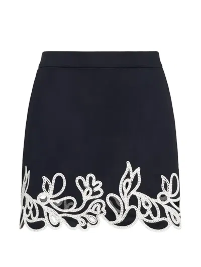 Cinq À Sept Bonnie Embroidered Paisley Bloom Skirt In Multi