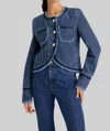 Cinq À Sept Cinq A Sept Zanda Boucle Denim Jacket In Blue