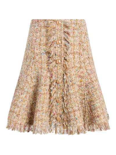 Cinq À Sept Boucle Fringed Skirt In Grey