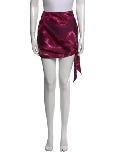 Pre-owned Cinq À Sept Bow Accents Mini Skirt In Purple