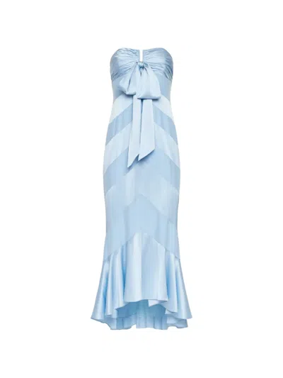 Cinq À Sept Cadilyn Strapless Silk Mermaid Dress In Blue