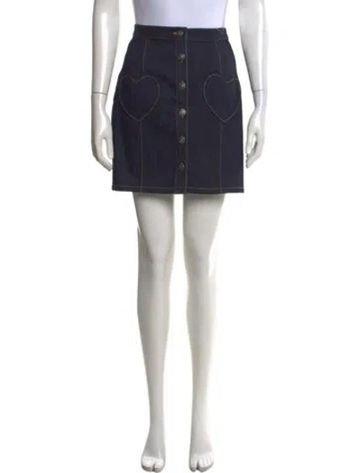 Pre-owned Cinq À Sept Braided Accents Mini Skirt W/ Tags In Blue