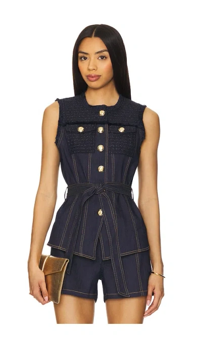 Cinq À Sept Braided Reenee Vest In Navy