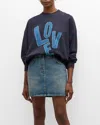 Cinq À Sept Brandy Denim Love Crewneck Pullover In Navy