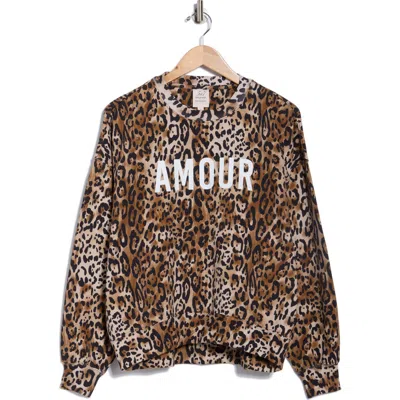 Cinq À Sept Brandy Leopard Amour Sweatshirt In Brown