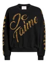 Cinq À Sept Crushed Sequin Loveletter Brandy Sweater In Black