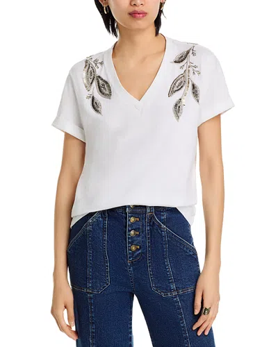 Cinq À Sept Cinq A Sept Bree Beaded Tee In White