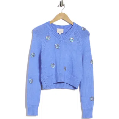 Cinq À Sept Bree Mini Sparkle Dot Sweater In Blue