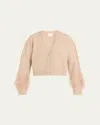Cinq À Sept Bria Cropped Feather Cardigan In Neutral