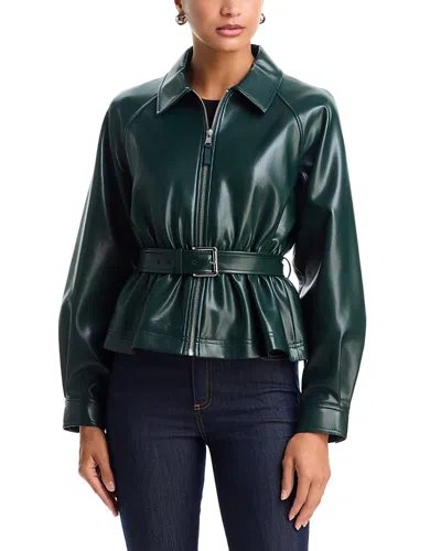 Cinq À Sept Cinq A Sept Briar Faux Leather Belted Jacket In Green