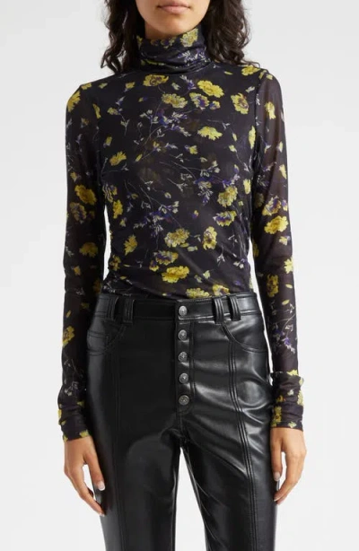 Cinq À Sept Cinq A Sept Bridgette Mesh Turtleneck In Black Multi