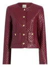 Cinq À Sept Brooke Quilted Button Jacket In Red