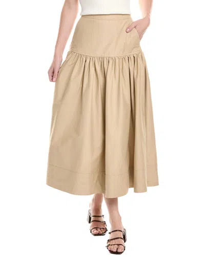 Cinq À Sept Brushed Twill Ryan Skirt In Brown