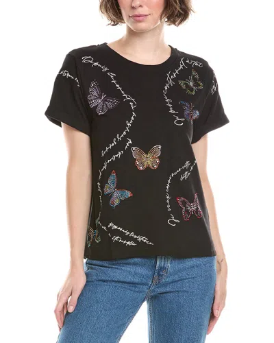Cinq À Sept Butterfly Loveletter Bree T-shirt In Black