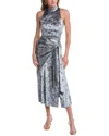 Cinq À Sept Butterfly Paisley Rori Maxi Dress In Silver