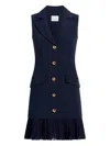 Cinq À Sept Button-embellishment Mini Dress In Blue