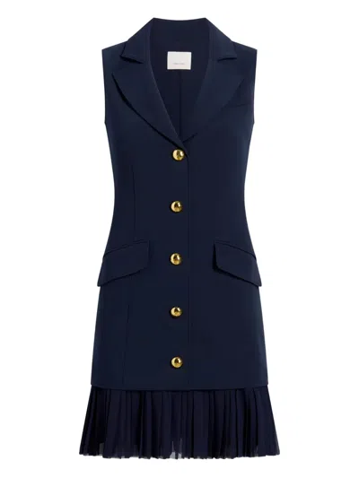 Cinq À Sept Button-embellishment Mini Dress In Blue