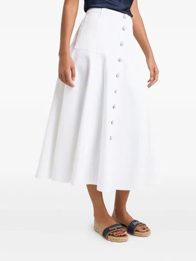 CINQ À SEPT BUTTON-FRONT PLEATED SKIRT