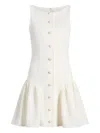 Cinq À Sept Button-front Ruffled Dress In White