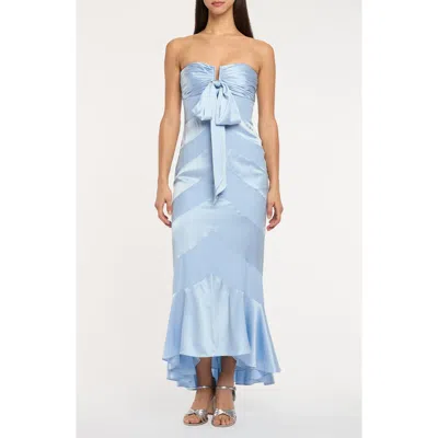 Cinq À Sept Cadilyn Strapless Silk Mermaid Dress In Blue