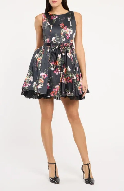 Cinq À Sept Caelia Iris Bouquet Sleeveless Minidress In Multi