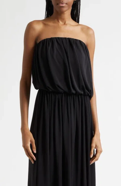 Cinq À Sept Calden Strapless Bubble Hem Top In Black