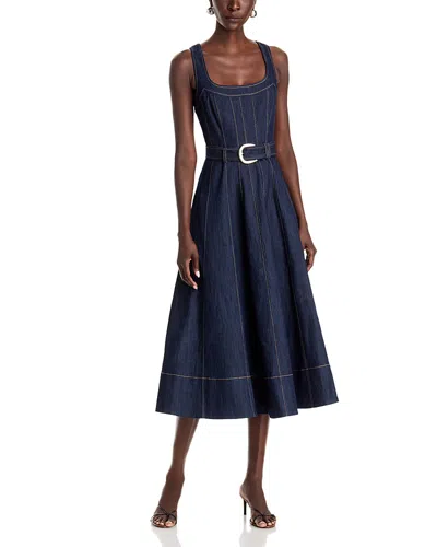 Cinq À Sept Cinq A Sept Cambree Belted Midi Dress In Blue