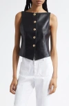 Cinq À Sept Camen Vegan Leather Vest In Black