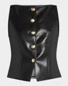 Cinq À Sept Camen Vegan Leather Vest In Black