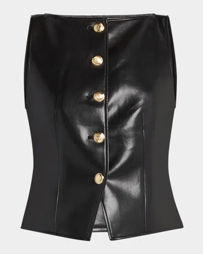 Cinq À Sept Camen Vegan Leather Vest In Black