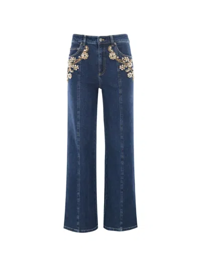 Cinq À Sept Cami Crystal Embellished Trousers In Blue