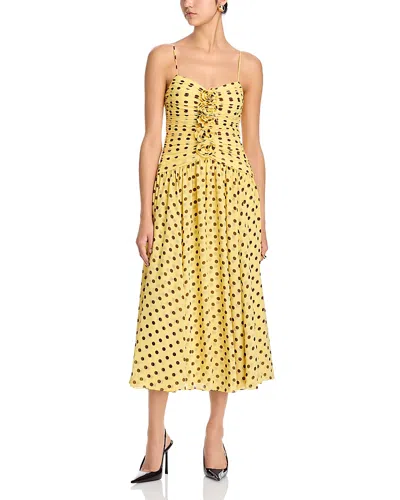 Cinq À Sept Cinq A Sept Camille Midi Dress In Yellow