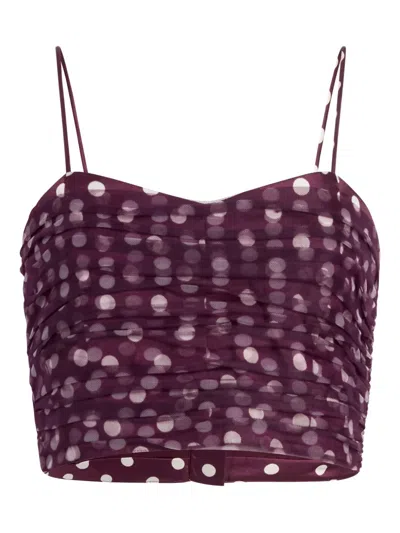 Cinq À Sept Camille Polka Dot Camille Top In Purple