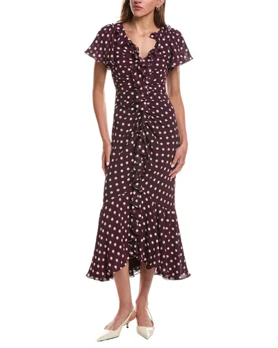 Cinq À Sept Camille Polka Dot Clio Dress In Purple