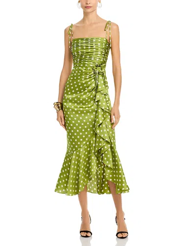 Cinq À Sept Cinq A Sept Camille Polka Dot Dress In Green