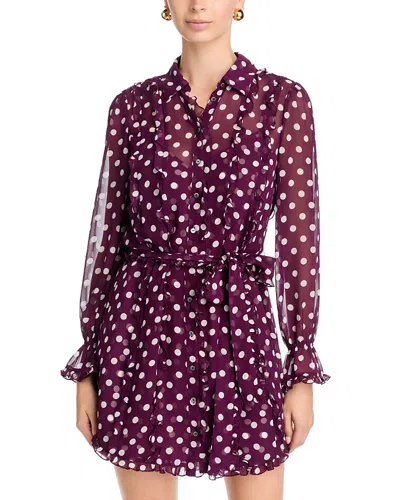 Cinq À Sept Cinq A Sept Camille Polka Dot Dress In Purple