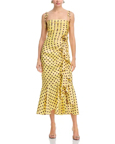 Cinq À Sept Cinq A Sept Camille Polka Dot Dress In Yellow